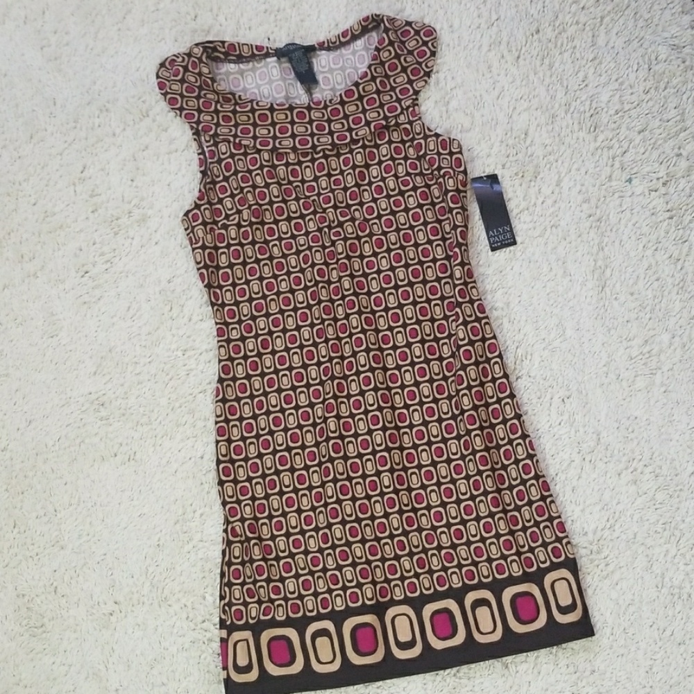 NWT Alyn Paige New York a-line geometric dress S